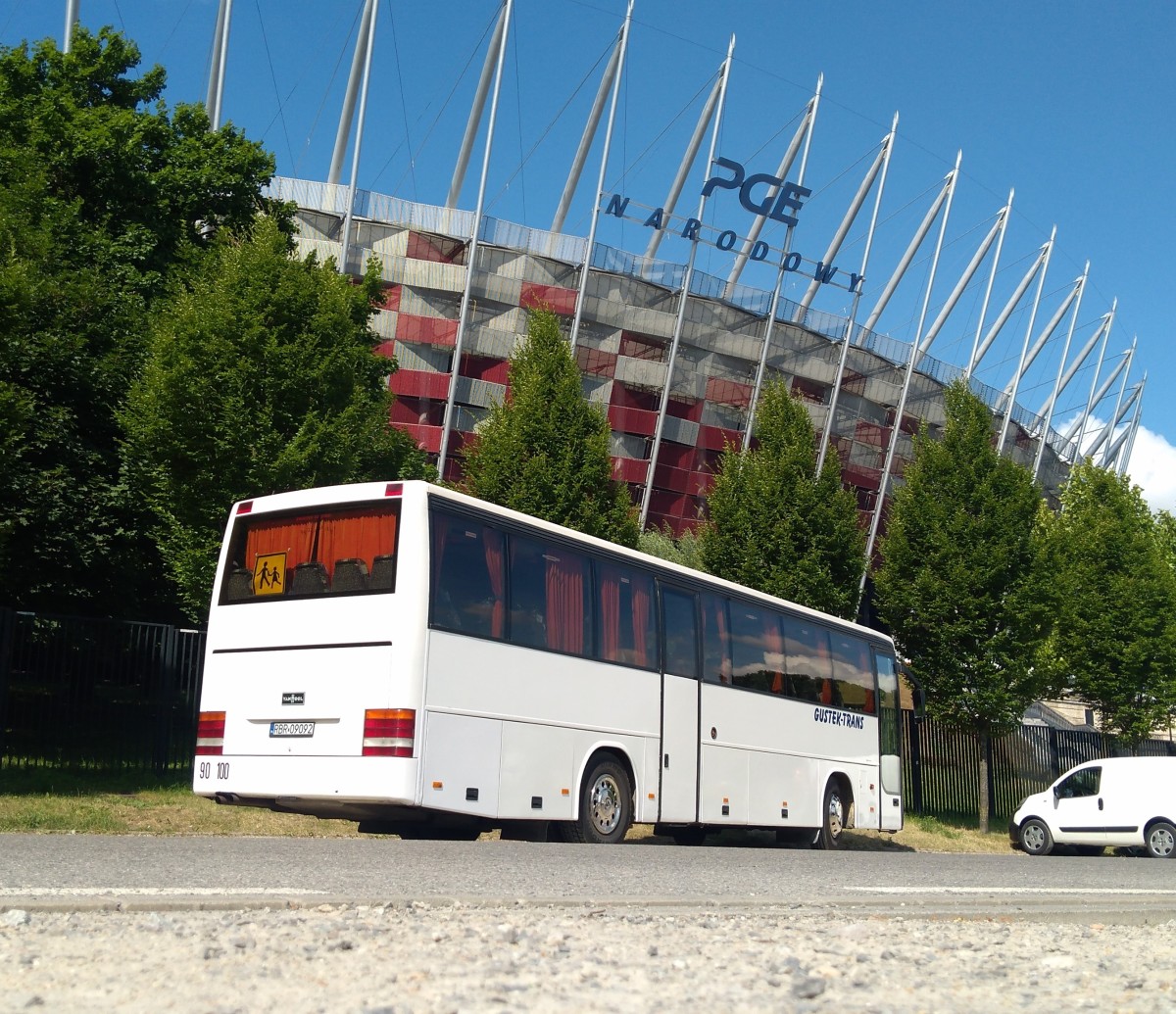 Bus and Stadium in background